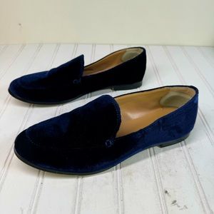 Banana Republic Demi blue velvet flat loafers